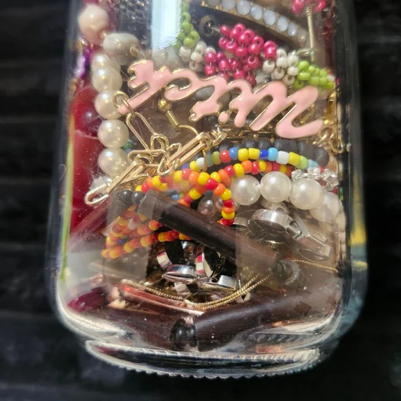 Jewelry Jar of Wearable Items Single Earrings Necklaces More - Picture 3 of 5
